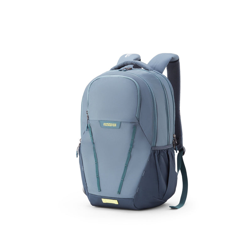 double buckle leather backpack Handmade Laptop + Travel Color:Black/Granite/Silver Bab Debbagh sale-lifestyle-bags American Tourister Mia 4.0
